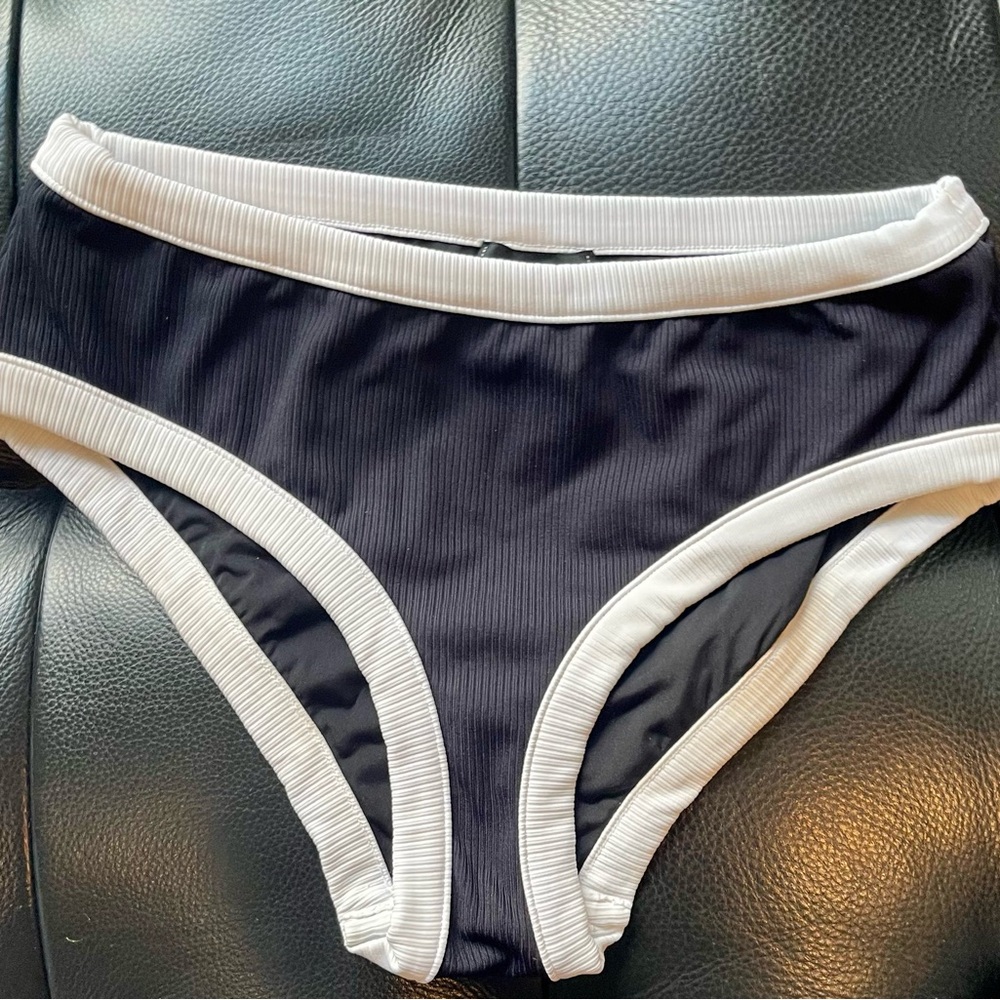 Chanel 22S Black and White Bikini Bottom